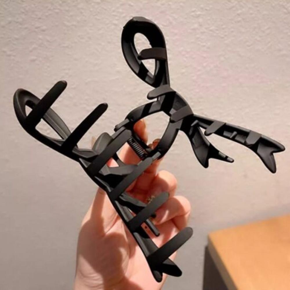 Mizqz Big Matte Side Ribbon Twisted Hair Clip