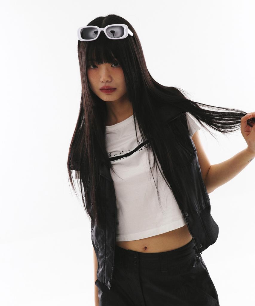 Hangeul Street Oval Chic Sunglasses White