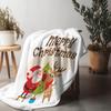 Couverture Jetée de Noël Père Noël Rennes Festif Vacances Douillette Chaude Douce Peluche Couvre-lit Décor Cadeau