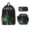 Return To Silent Hill Movie 2026 Kids Backpack Lunch Box Pen Bags for Boys Girls Kindergarten Backpacks School Bag Bookbag Set