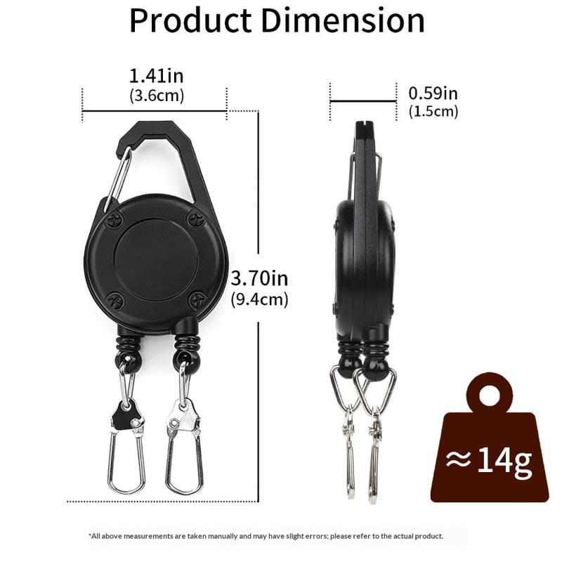 Heavy Duty Retractable Keychain With Sturdy Metal Carabiners And Extendable Steel Wire Perfect For Hiking Camping
