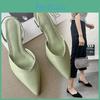 For Sandals In Women Baotou Summer Simple Pointed Square Heel Sandals For Women In High Heels Slim Strap Fashion Womens Singles Shoes