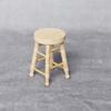 Realistic Wood Stool Zakka Realistic Pretend Play for Role Display Round Top Stool Model Vintage Stool 1:12 Doll House