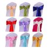 10Pcs Chair Back Flower Satin Chair Tie Bow DIY Bow Tying Banquets Parties Weddings Decoration Chair Styling Accessories