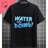 Unisexs Casual Swimmer Graphic Tshirt Black With Dynamic White Swimming Silhouette Design Shortsleeve Crewneck Pure Cotton Tee