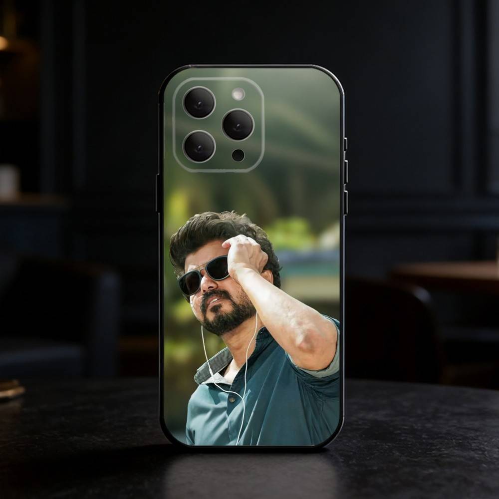 T-ThalaPathy Actor V-Vijay Phone Case Silicone black Soft For IPhone 17,16,15,14,13,12,11,SE,Plus Pro Max