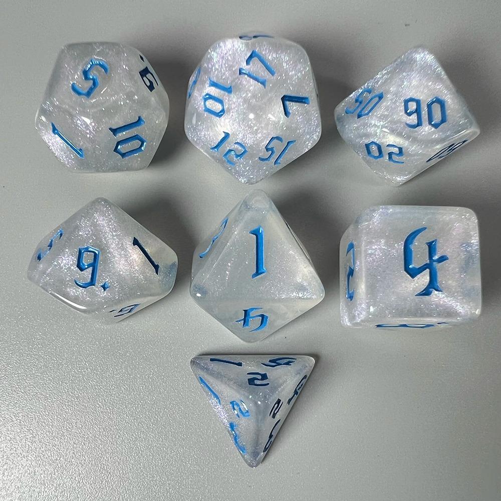 7Pcs/Set 7-Die Polyhedral Dice Acrylic Game Dice New DND Dice  For TRPG DND