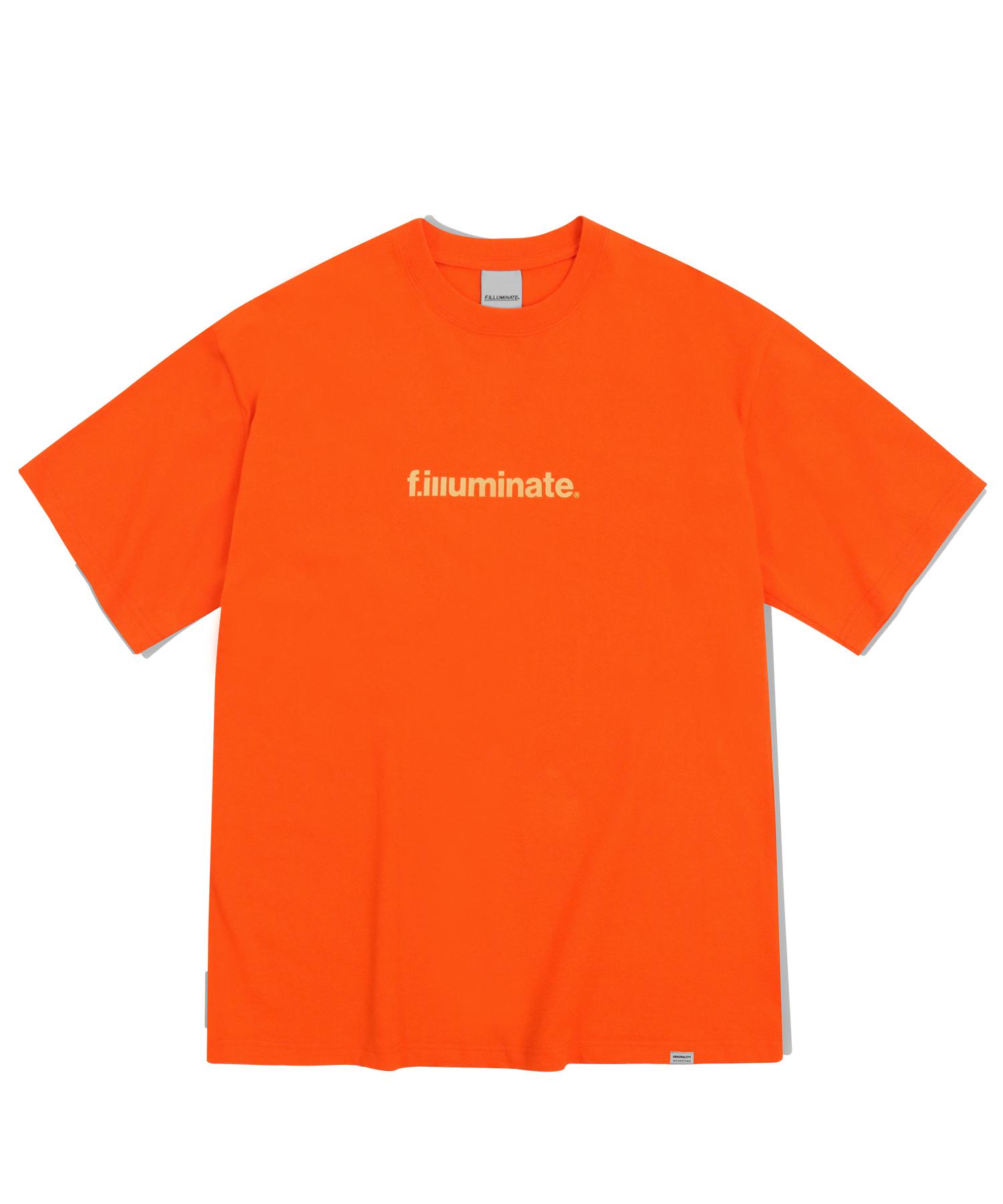 Illuminate Oversized Basic Logo T-Shirt - Orange Orange/L
