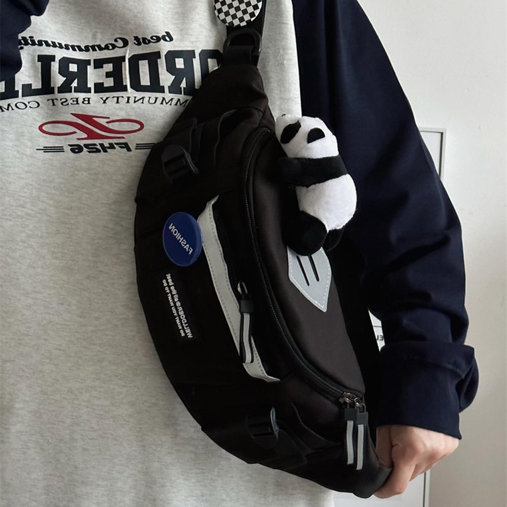 Korean Style Unisex Fashion Chest Bag Crossbody Waist Bag Messenger Bag Sportswear Shoulder Bag Casual Outdoor Bags Lovers Gift for Men and Women