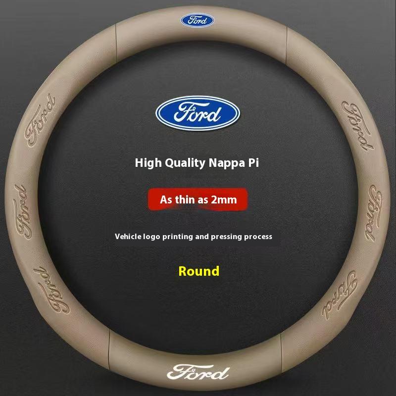 Car 3D Embossing Carbon Fiber Steering Wheel Cover Ford Mondeo F150 Fusion Mustang EXPLORER ESCAPE EDGE Fiesta Focus Kuga Ranger