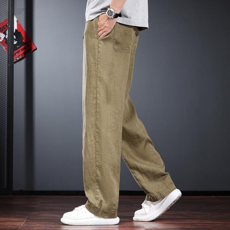 Men's Relaxed Fit 100% Linen Casual Pants
