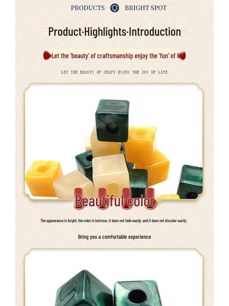 20mm Acrylic Large Hole Square Beads for DIY Jewelry, Flower Shoes, and Bag Chains