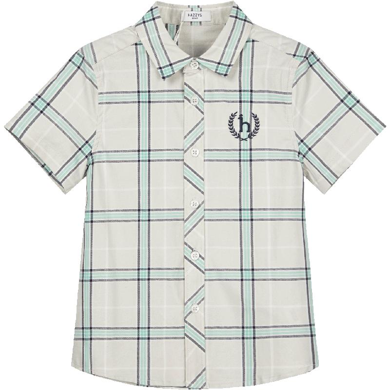 HAZZYS Boys Short Sleeve Classic Plaid Shirt 155