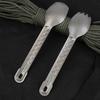 Pure Titanium Portable Eating Utensil Non-Slip Handle Lightweight Dinner Spork  Hiking