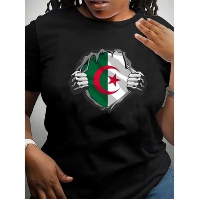 A Women's Pattern T-shirt Inspired  Round Neck Fashion Trend Harajuku Women Loose Short Sleeved T-shirt