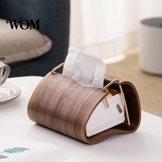 Dining Room Decor Wooden Tissue Holder, Rectangular Decorative Paper Napkin Dispenser, Modern Home Supplies Organizer, for Office Desk Desktop