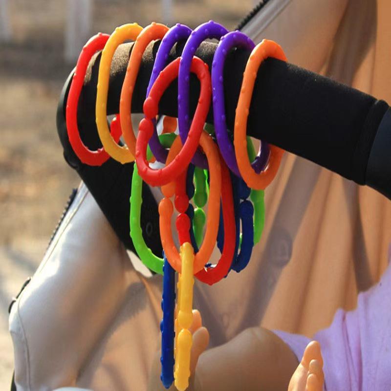 Colorful Baby Teething Ring - Rubber Hand Grip Toy with Multiple Colors, CPC CE Certified