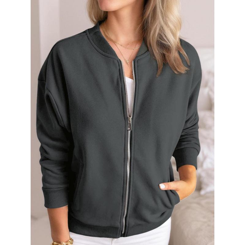 2025 Women's European & American Zip-Up Sport Jacket with Pockets