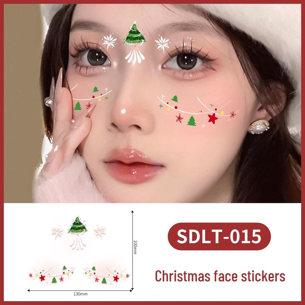 Waterproof Cross-border Christmas Tattoo Stickers: Cute, Sweatproof, and Anti-reflective Face Makeup