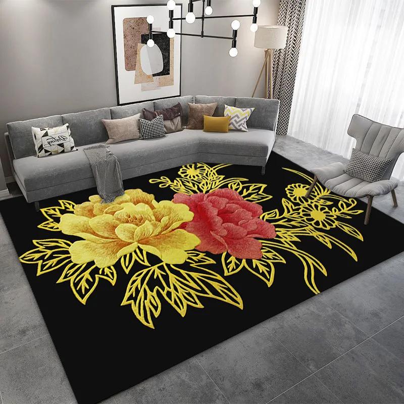 Peacock 3D Printing Carpet Living Room Coffee Table Floor Mat Bedroom Bedside Mats Corridor Anti-slip Decorative Rug Floor Mat