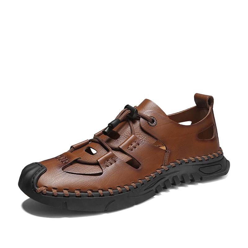 Fashion 2025 Summer Hot Selling Men's Leather Casual Shoes High-quality Handmade Sole Sandals Outdoor Beach Camping Shoes for Men’s
