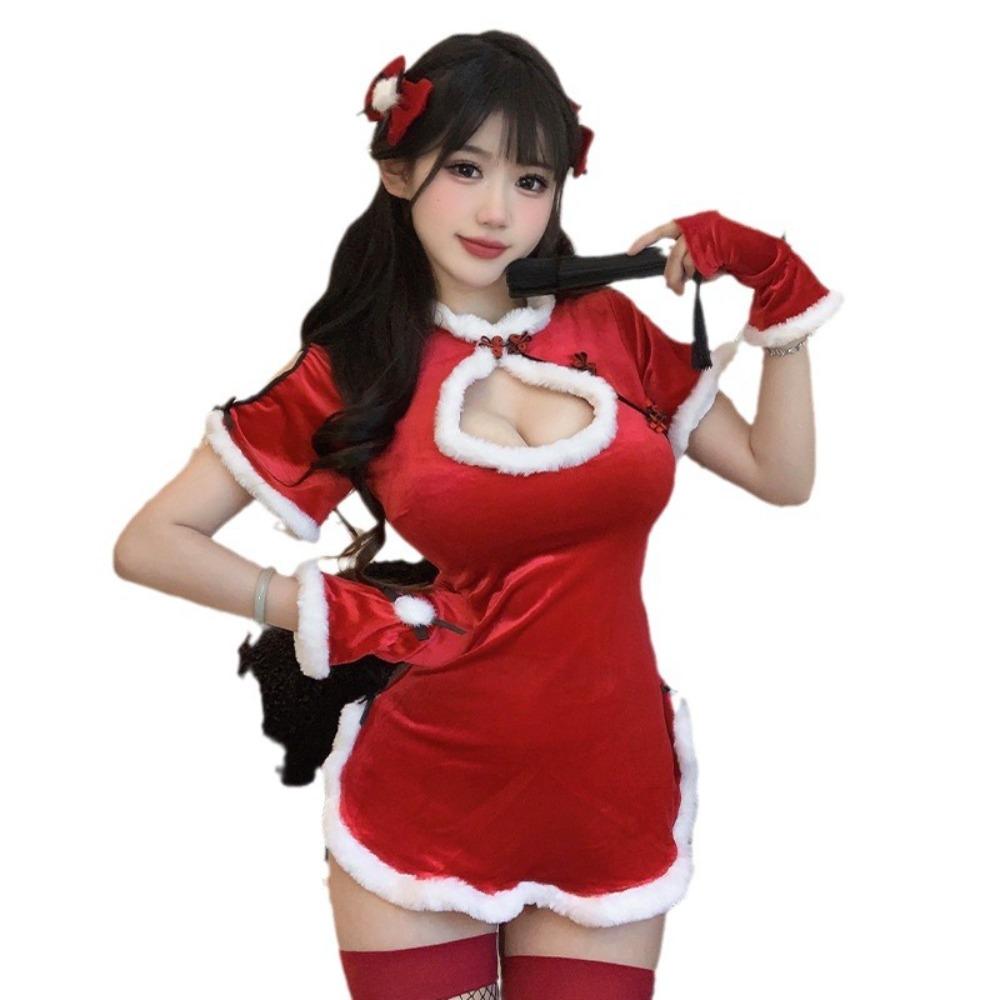 Domila Sexy Lingerie Sexy Cheongsam Christmas Uniform Seduction Qqny Passion Clothes Hanfu Suit Women