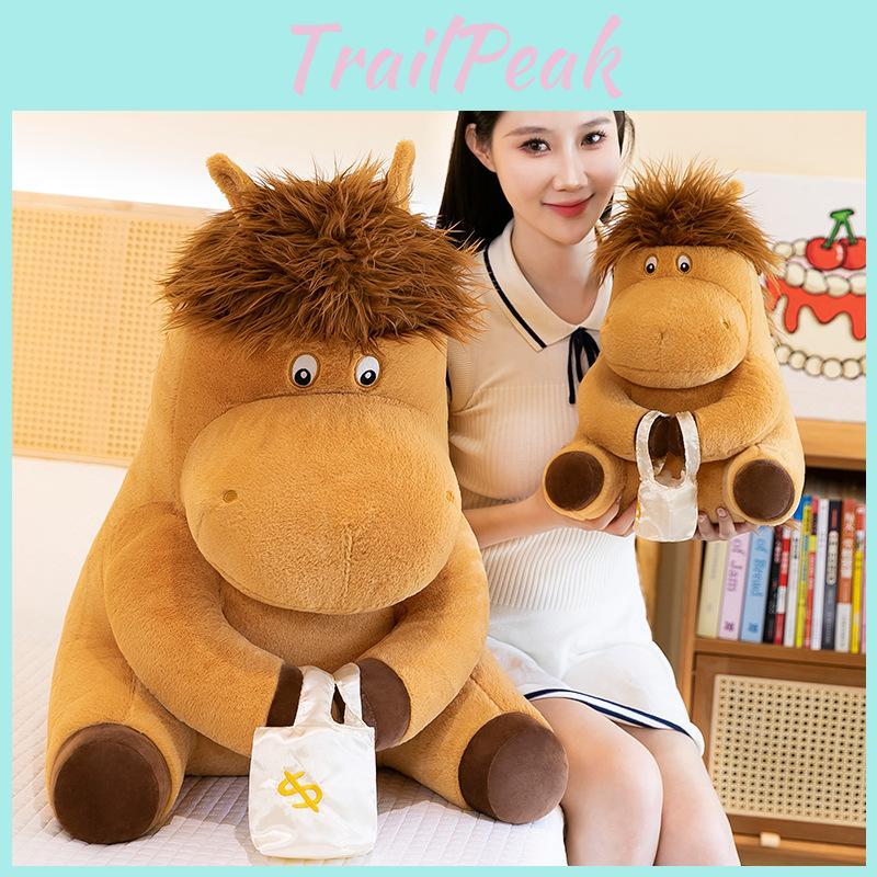 Adorable New Style Plush Working Pony Toy Cuddly Stuffed Animal Pillow Gift For Girls
