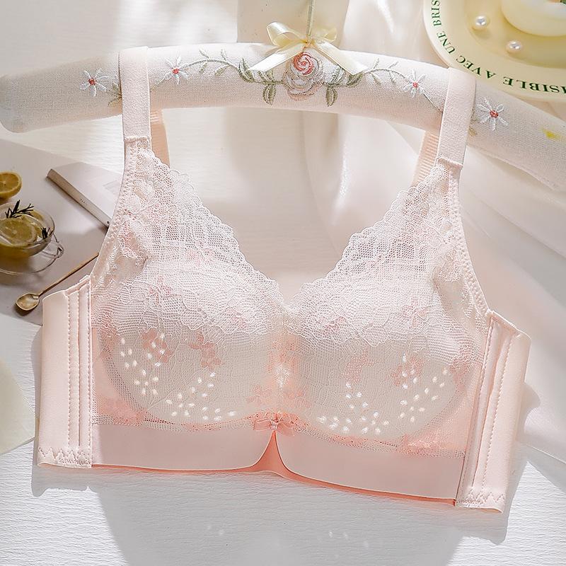Summer thin hole cup bra cover gathered without steel ring lace adjustment type breathable