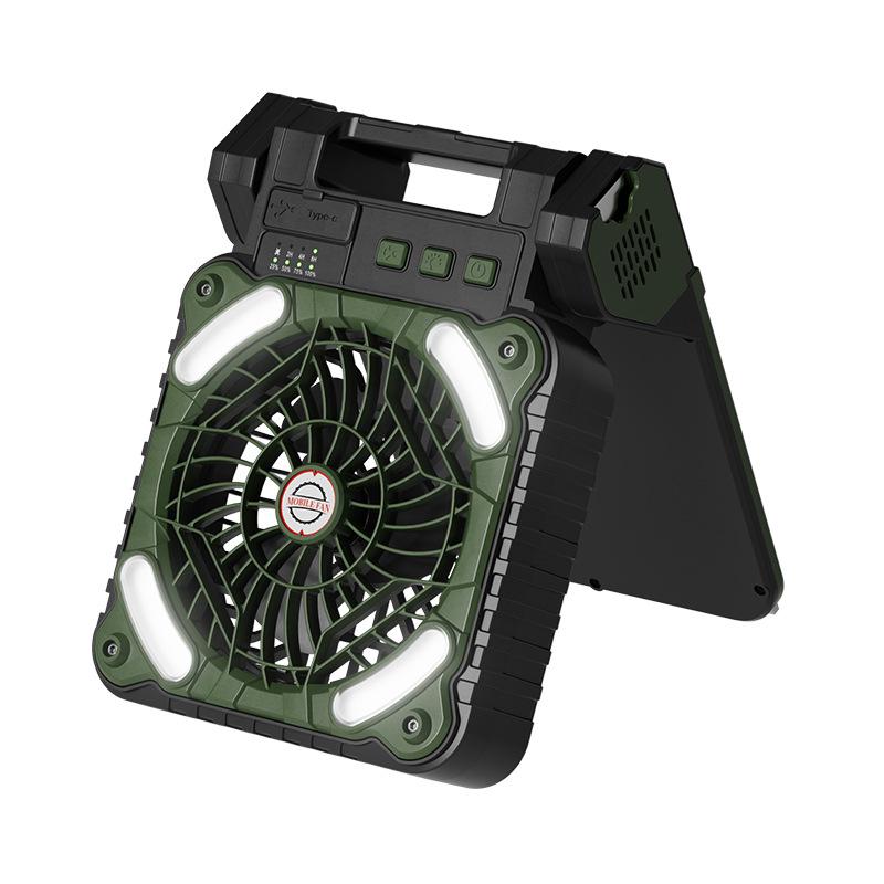 Rechargeable Dual-Use Folding Solar Fan & Light for Camping