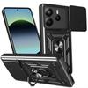 For Xiaomi Redmi Note 14 4G (164.84mm) Case with Slide Camera Lid PC+TPU Kickstand Phone Cover