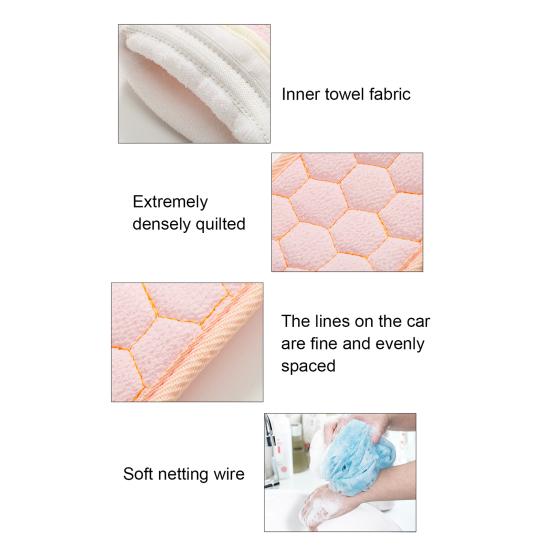 3Pcs/Set Bath Towel Exfoliating Set with Back Scrub Towel Gloves Deep Skin Cleansing Massage Bath Accessories