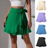 Woman Skirts Harajuku Pure Color with Zipper Skirts Bubble Cloth Falbala Skirts Womens