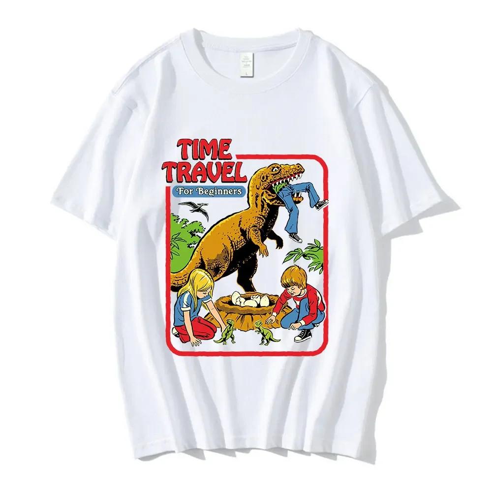 Time Travel for Beginners Graphic Print T-shirts Men Women Casual Cotton T-shirt Oversized Gothic Streetwear Couples Tee Shirt