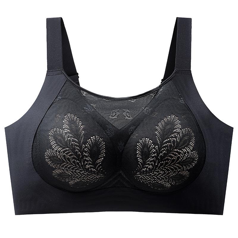 

Underwear Women s Sports Breathable Bra Full Cup Bra No Steel Ring Bra Pull Up Support Gathering Bra L чорний