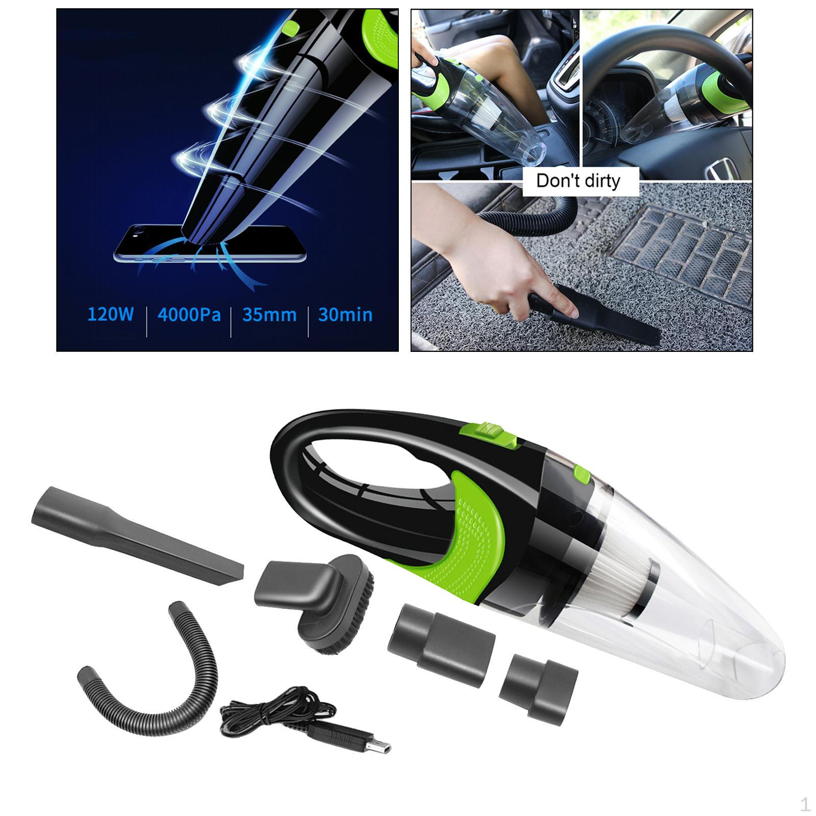 

Car Vacuum Cleaner - Portable, High Power, Handheld Vacuums Auto Accessories Kit for Interior clear green