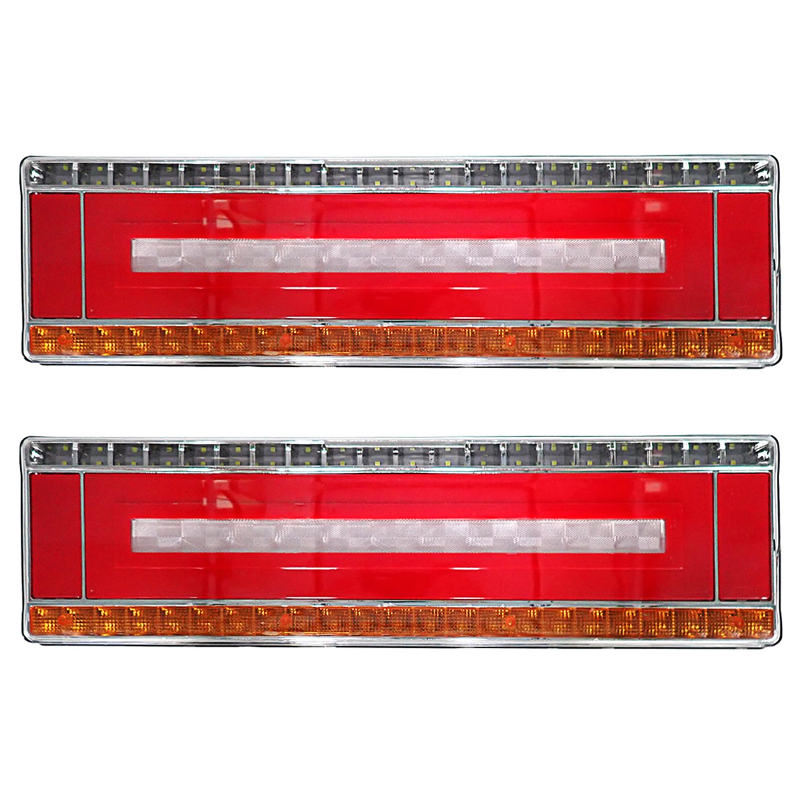 

Wellvie Универсальный грузовой задний 24В Бегущий поворот LED Последовательный поворот Подходит для самосвала Тормоз Поворотники Свет, Сигнал, Сигнал, Прибл.. 47см, Fuso, Hino, UD,