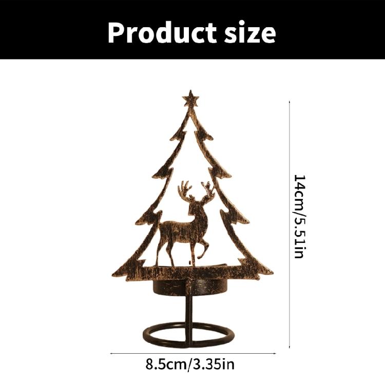 Nostalgischer Weihnachts-Kerzenhalter, Feine Details in Eisen-Kerzenständer für Wärme und Feier Wohnzimmer-Dekorationen