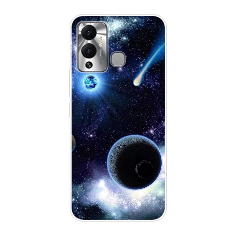 For Infinix 12 Play Hot12 Play NFC X6816 X6816C X6816B Case Soft Silicone Back Cover  Cartoon Phone Case Starry Sky