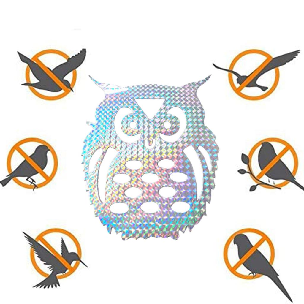 10 Stück klebrige Eulen-Typ blinkende Vogelstücke für Obstgarten, Balkon