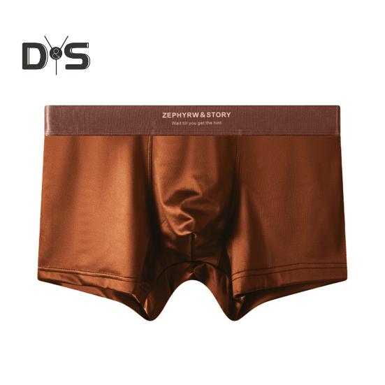 Pánské boxerky, spodní prádlo s vysokou elasticitou, prodyšné, 3D střih, U-konvexní, hladké, ledově hedvábné, saténové, kraťasy, jednobarevné, bezešvé