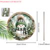 Wooden Christmas Sign with Buffalo Plaid & Snowman Pattern - Navidad Round Sign for Front Door Wall Hanging Decor - Ideal Christmas Decoration