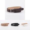 Minimalist Womens Pu Belt With Gold Alloy Buckle For Casual And Office Wear