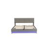 Bett - MUVOE - 180x200 cm - LED-Beleuchtung - Hydraulischer Stauraum - Helles Kunstleder