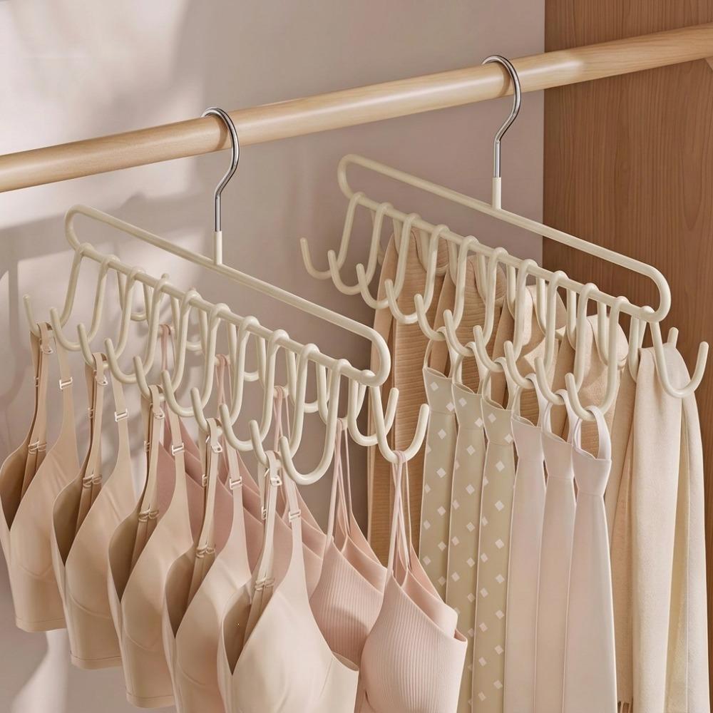 2PCS Practical 20 Hooks Camisole Bra Hook Space Saving Metal Vest Rack Non-slip Clothes Drying Rack Wardrobe Storage