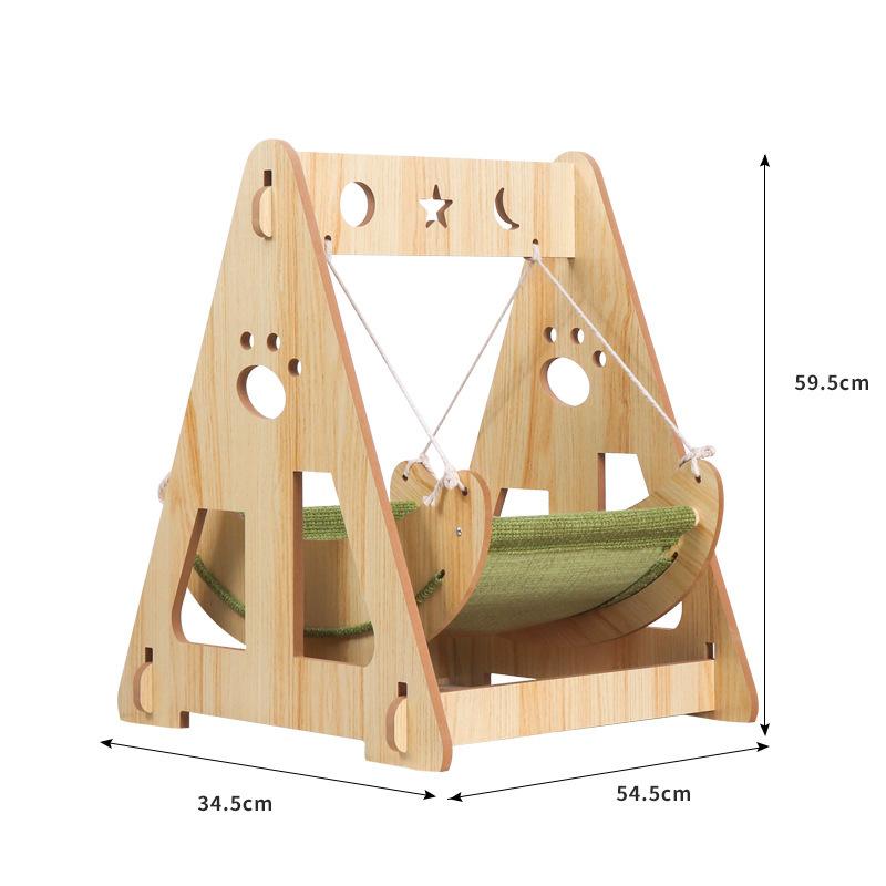 

Multi-Functional Cat Tree with Cozy Hammock Wooden Swing Scratch Board Durable Cat Bed Sturdy & Scratch-Resistant Pet Furniture