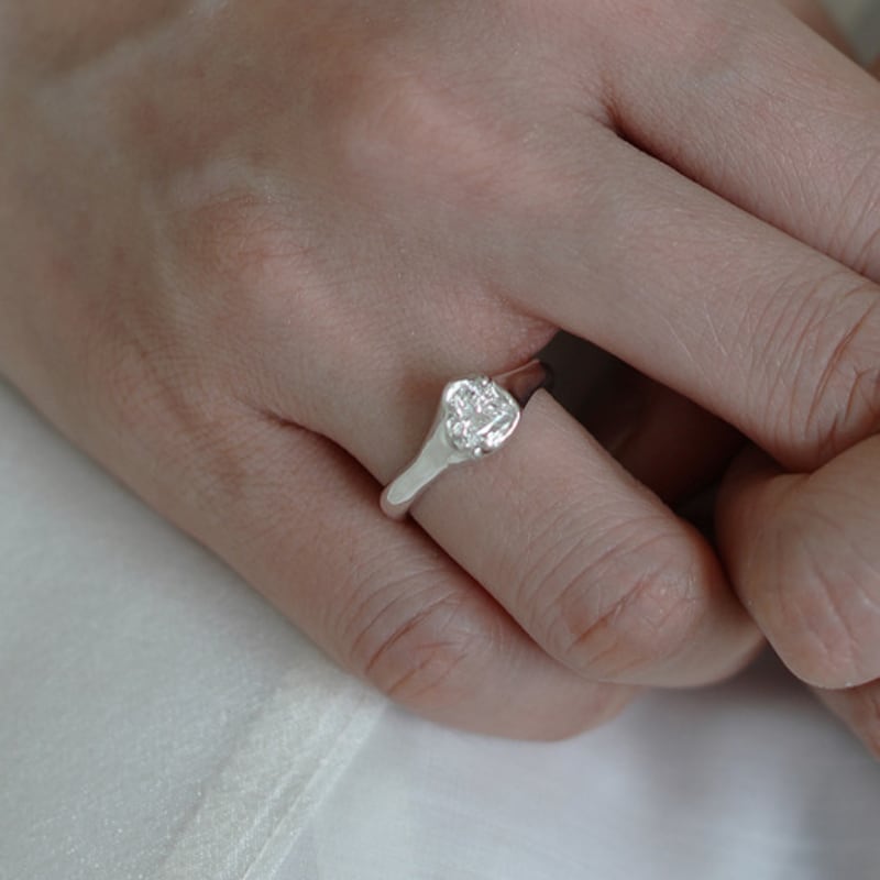 eveningbell [silver925] Wavy heart ring (silver)