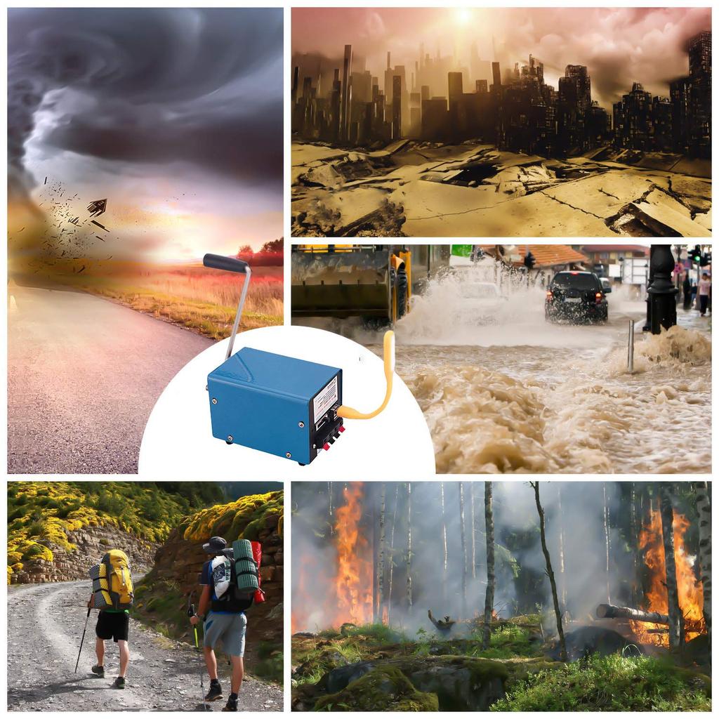 GHDVOP Hand-Crank Generator, Compact, Smartphone Charging, Emergency Power Charger, USB Output, Portable Outdoor Generator, Convenient to Carry, Energ