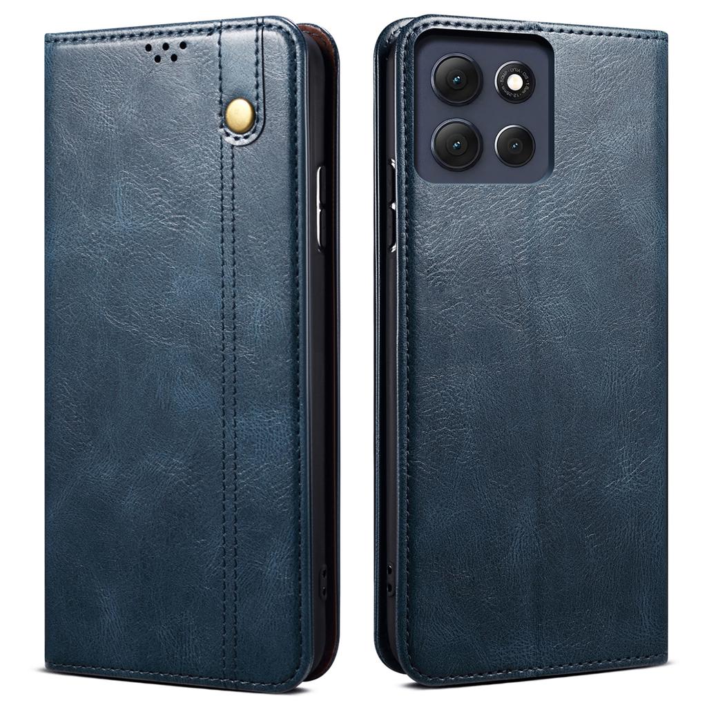 For Motorola Moto G56 5G Case Crazy Horse Texture Waxy Leather Wallet Stand Phone Cover