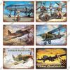 Putuo Decor Fighter Plane Vintage Tin Sign Plaque Metal Plate Retro Posters Wall Art Decoration for Garage Man Cave Pub Bar Club