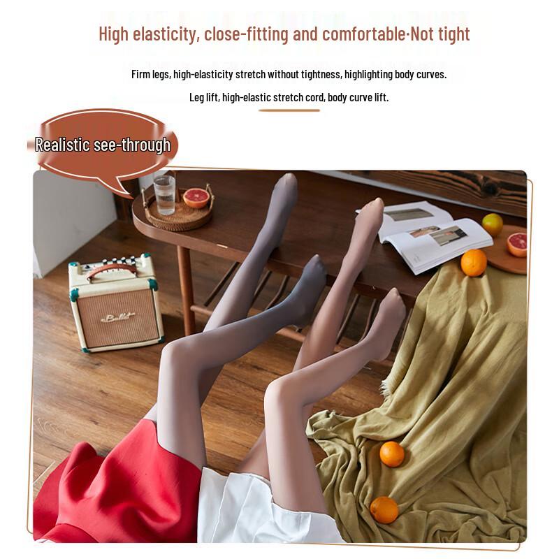 Langsashang Thermal Sheer Illusion Fleece Tights